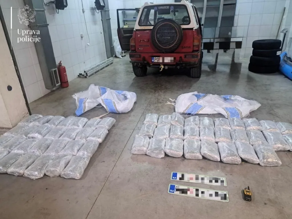 Podgorica: Uhapšen bivši policajac, u vozilu pronađeno 60 kilograma marihuane