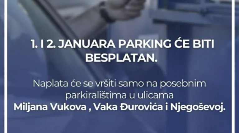 U Podgorici besplatan parking 1. i 2. januara